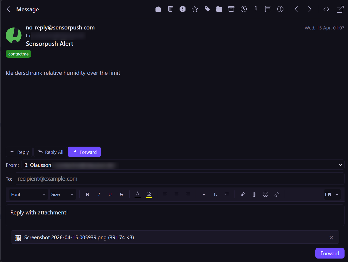 Reply with attachment