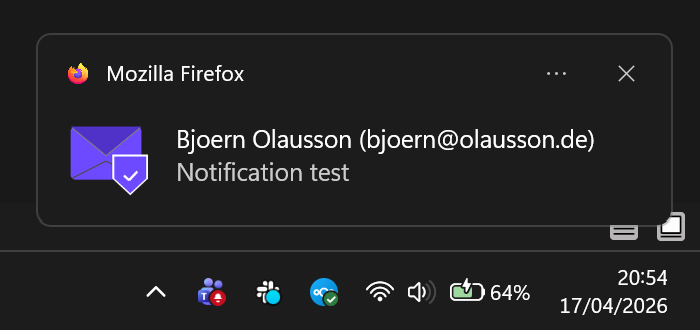 Desktop notification