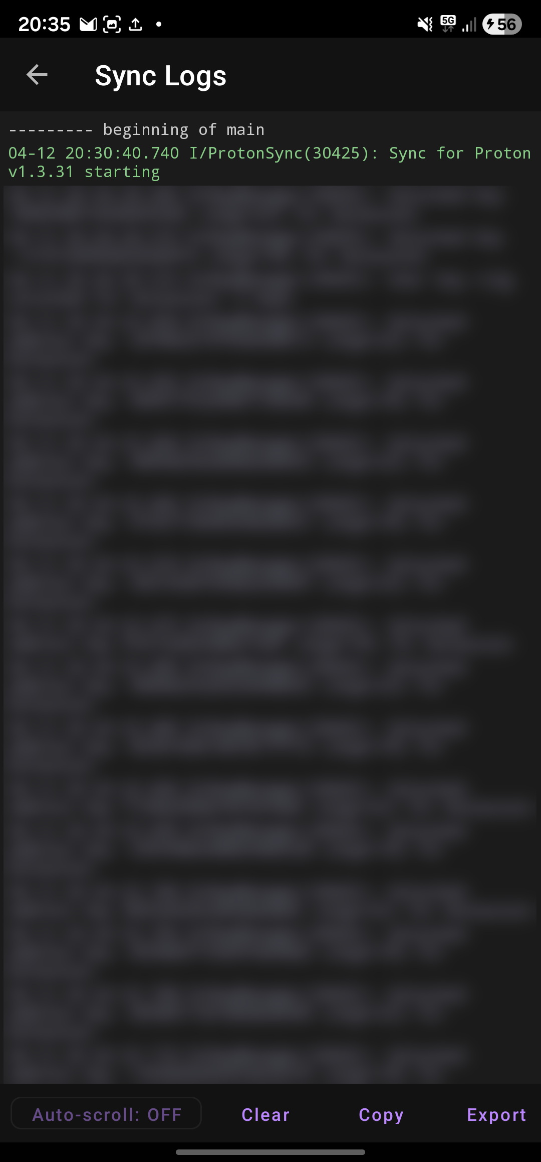 Sync log viewer