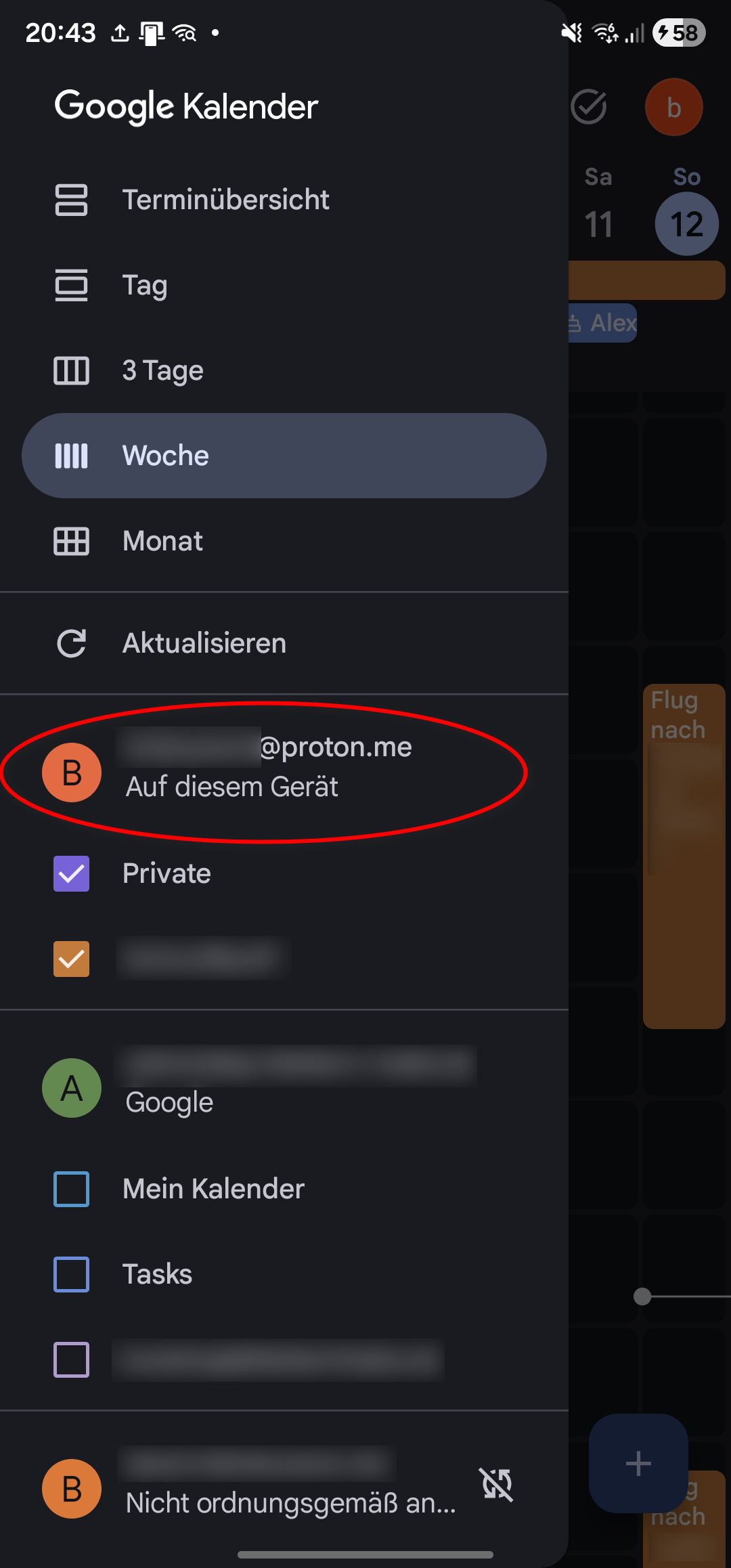 Proton in Google Calendar